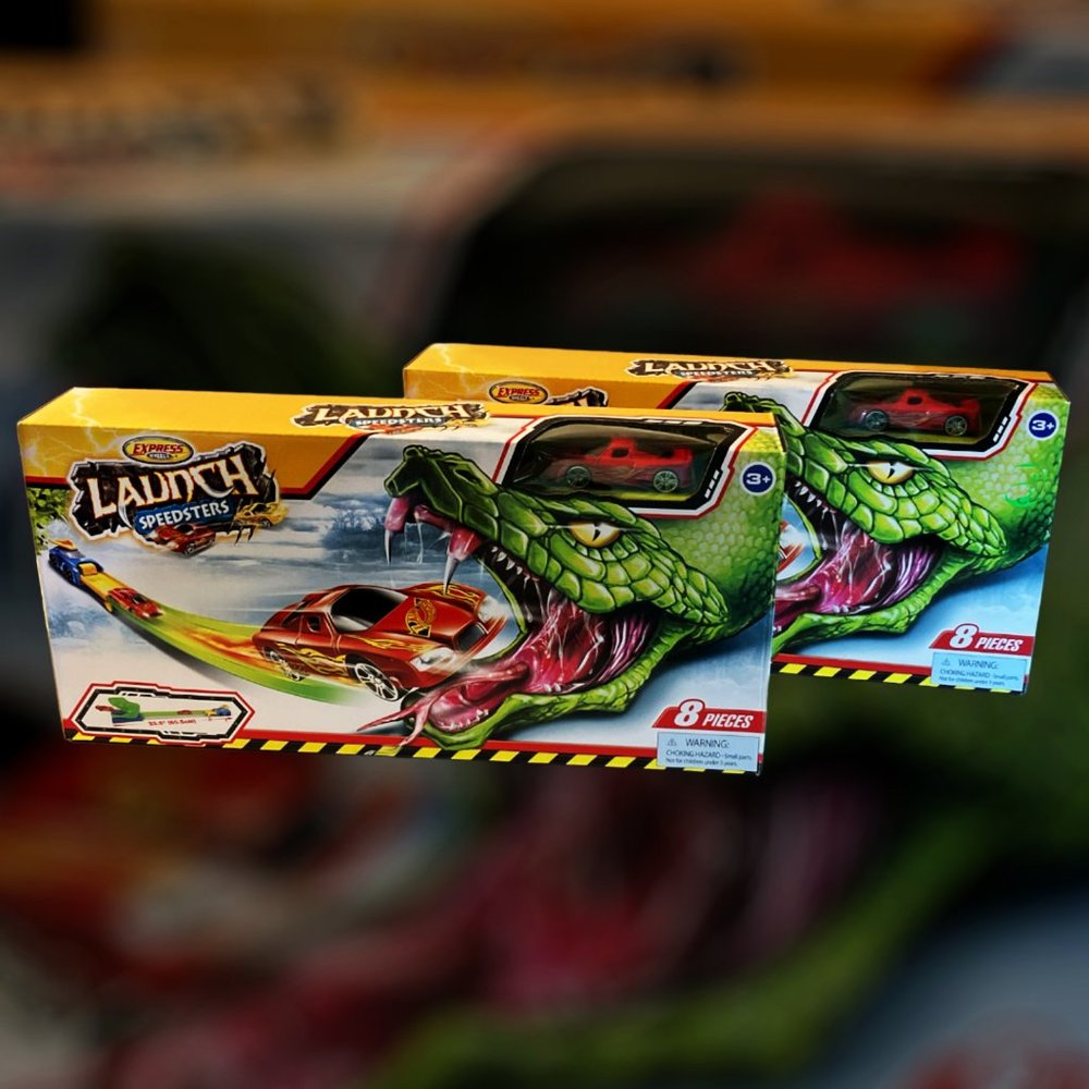 Lot-2 Speedster Cars & Track Set Launchers Viper Snake SunToys Express Wheels NW